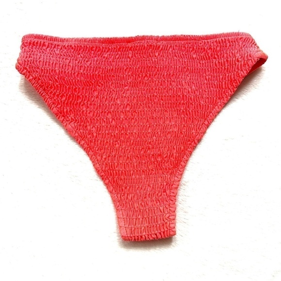 🔴 5 for $10 Rehab LAB Orange Ruched High Cut Swim Bottom Size S - Picture 2 of 7